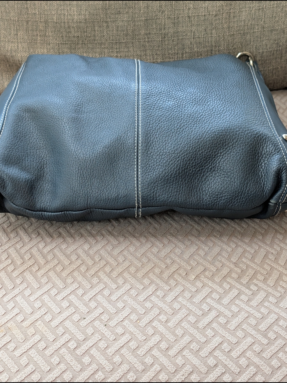 Furla Vintage Leather Black Hobo With Studs Handbag or Crossbody EUC - Picture 7 of 11